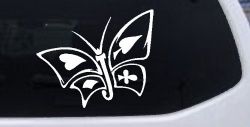Tribal Poker Butterfly Butterflies Car or Truck Window Decal Sticker
