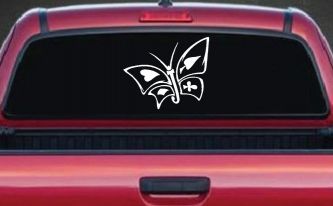 Tribal Poker Butterfly Butterflies Car or Truck Window Decal Sticker