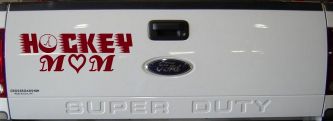 Hockey Mom Sports Car or Truck Window Decal Sticker (Burgundy)