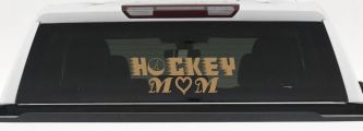 Hockey Mom Sports Car or Truck Window Decal Sticker (Light Brown)