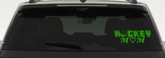 Hockey Mom Sports Car or Truck Window Decal Sticker (Lime)