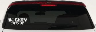 Hockey Mom Sports Car or Truck Window Decal Sticker (White)