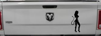 Evil Devil Girl Car or Truck Window Decal Sticker (Black)