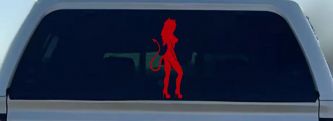Evil Devil Girl Car or Truck Window Decal Sticker (Red)
