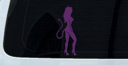 Evil Devil Girl Car or Truck Window Decal Sticker (Violet)
