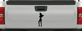 Angel Girl with Halo and Wings Car or Truck Window Decal Sticker (Black)