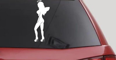 Angel Girl Halo Wings Decal for Car Truck Window - Vinyl Sticker