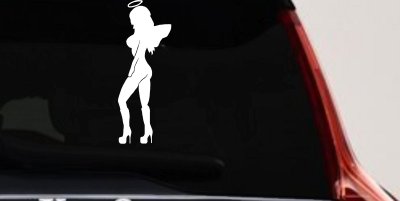 Angel Girl Halo Wings Decal for Car Truck Window - Vinyl Sticker