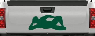 Mudflap Man Car or Truck Window Decal Sticker (Dark Green)