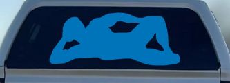 Mudflap Man Car or Truck Window Decal Sticker (Sky Blue)