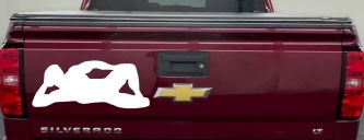 Mudflap Man Car or Truck Window Decal Sticker (White)
