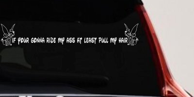 If Your Gonna Ride my Ass At Least Pull My Hair Car or Truck Vinyl Window Decal Sticker