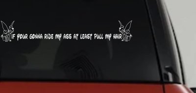 If Your Gonna Ride my Ass At Least Pull My Hair Car or Truck Vinyl Window Decal Sticker
