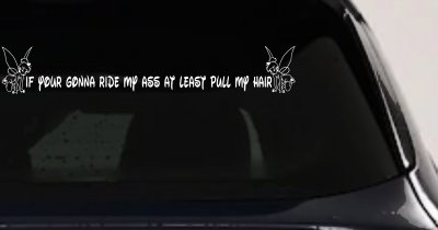 If Your Gonna Ride my Ass At Least Pull My Hair Car or Truck Vinyl Window Decal Sticker
