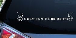 Large Tinkerbell If Your Gonna Ride my Ass At Least Pull My Hair Funny Car or Truck Window Decal Sticker