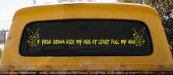Large Tinkerbell If Your Gonna Ride my Ass At Least Pull My Hair Funny Car or Truck Window Decal Sticker (Yellow)
