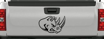 Bad Rhino Animals Car or Truck Window Decal Sticker (Matte Black)