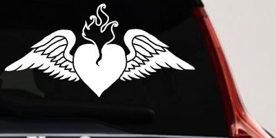 Heart with Wings Decal for Car or Truck Windows Vinyl Sticker