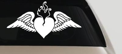 Heart with Wings Decal for Car or Truck Windows Vinyl Sticker