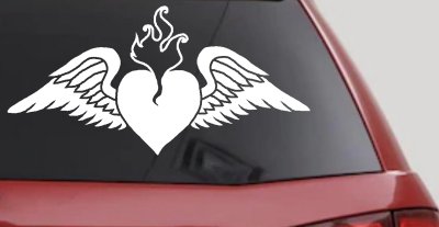 Heart with Wings Decal for Car or Truck Windows Vinyl Sticker