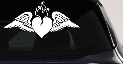 Heart with Wings Decal for Car or Truck Windows Vinyl Sticker