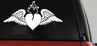 Heart with Wings Decal for Car or Truck Windows Vinyl Sticker