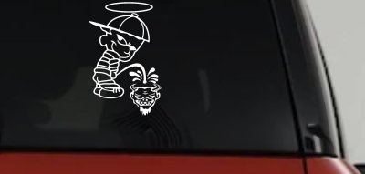 Pee On The Devil Car Truck Window Decal Sticker Funny Vinyl Graphic