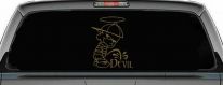 Pee On Devil Christian Car or Truck Window Decal Sticker (Gold)