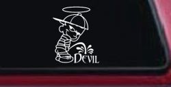 Pee On Devil Christian Car or Truck Window Decal Sticker