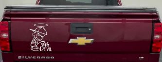 Pee On Devil Christian Car or Truck Window Decal Sticker (White)