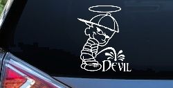 Pee On Devil Christian Car or Truck Window Decal Sticker