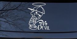 Pee On Devil Christian Car or Truck Window Decal Sticker