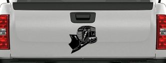 Rome Plow Bulldozer Decal Military Vehicle Window Sticker (Black)