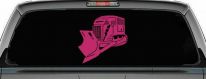 Detailed Rome Plow Bulldozer Military Car or Truck Window Decal Sticker (Hot Pink)