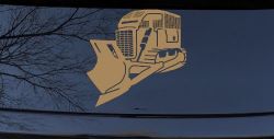 Rome Plow Bulldozer Decal Military Vehicle Window Sticker (Light Brown)