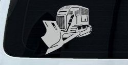 Detailed Rome Plow Bulldozer Military Car or Truck Window Decal Sticker (Light Gray)