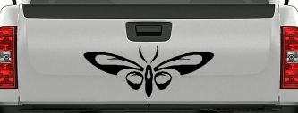 Tribal Butterfly Butterflies Car or Truck Window Decal Sticker (Black)