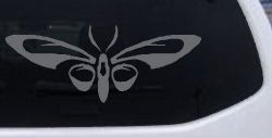 Tribal Butterfly Butterflies Car or Truck Window Decal Sticker (Silver)