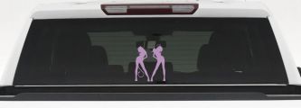 Good and Bad Girls Angel and Devil Car or Truck Window Decal Sticker (Lilac)