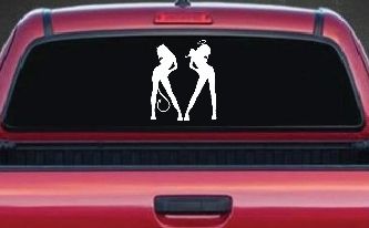 Good and Bad Girls Angel and Devil Car or Truck Window Decal Sticker