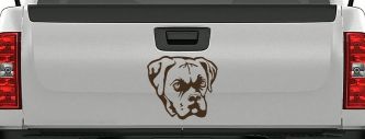 Boxer Bulldog Dog Car or Truck Window Decal Sticker (Brown)