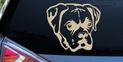 Boxer Bulldog Dog Car or Truck Window Decal Sticker (Desert Sand)