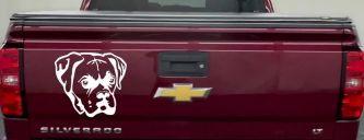 Boxer Bulldog Dog Car or Truck Window Decal Sticker (White)