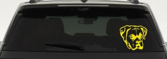 Boxer Bulldog Dog Car or Truck Window Decal Sticker (Yellow)