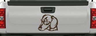 Dotson Dog Car or Truck Window Decal Sticker (Brown)