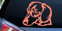 Dachshund Dog Car Truck Window Vinyl Decal Sticker (Coral)