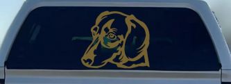 Dotson Dog Car or Truck Window Decal Sticker (Gold)