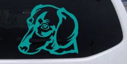 Dachshund Dog Car Truck Window Vinyl Decal Sticker (Turquoise)
