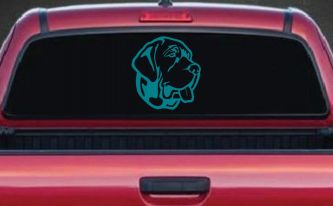Mastiff Dog Car or Truck Window Decal Sticker (Turquoise Blue)