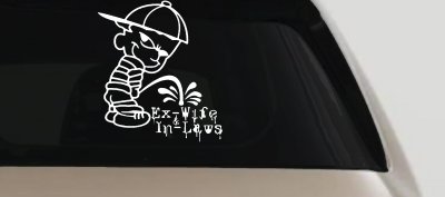 Pee On Ex-Wife In-Laws Car Truck Window Vinyl Decal Sticker Funny